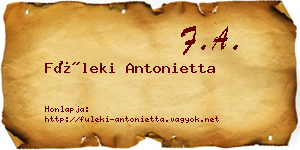 Füleki Antonietta névjegykártya